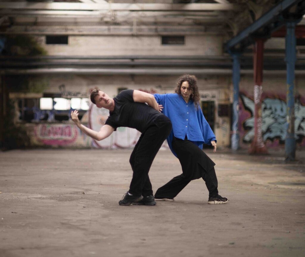 Man and woman in a movement pose